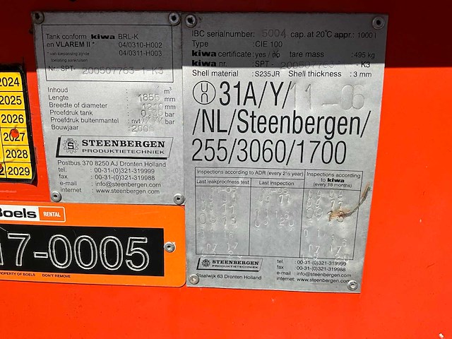 2005 steenbergen cie100 brandstof opslagtank - afbeelding 5 van  8
