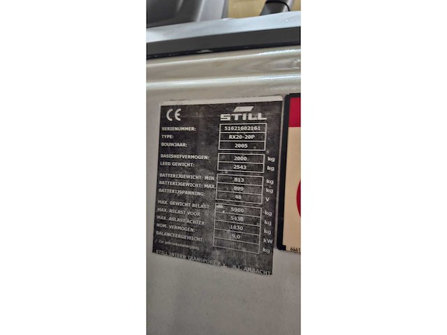 2005 still rx20-20p vorkheftruck - afbeelding 7 van  12