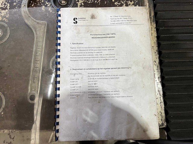 2005 sunrise fluid power pm-80lt-cnc ponsmachine met cnc tafel - afbeelding 4 van  12