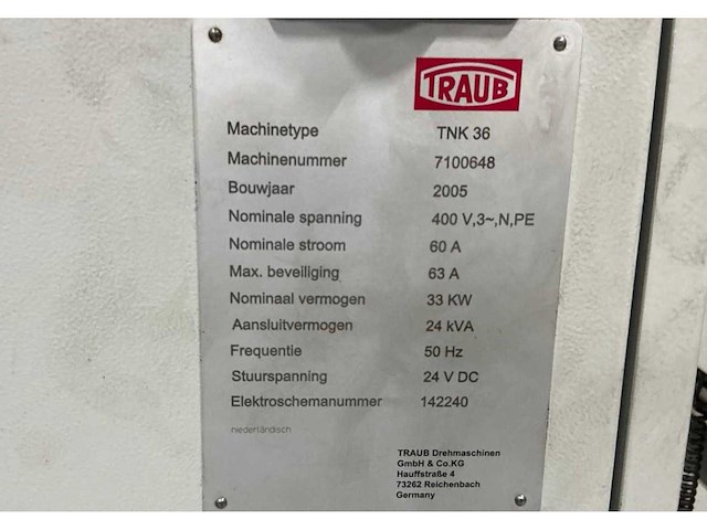 2005 traub tnk36 cnc-draaibank - afbeelding 6 van  14