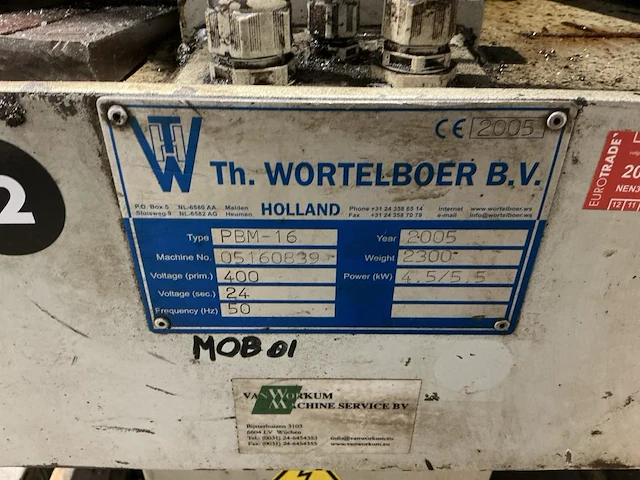 2005 wortelboer pbm-16 afschuinmachine - afbeelding 3 van  12