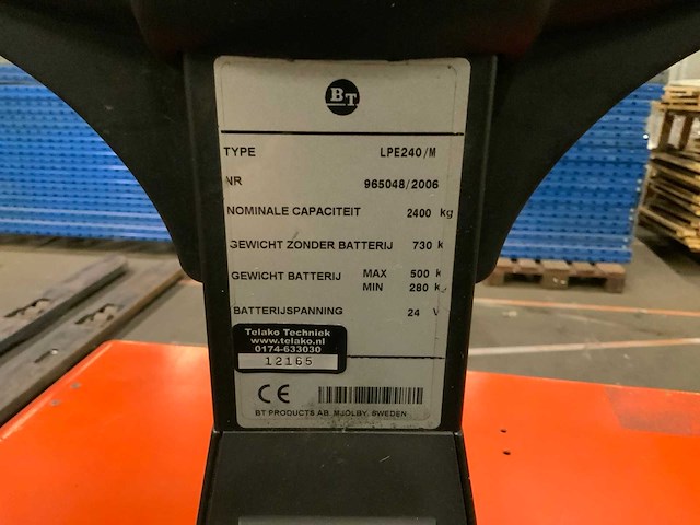 2006 - bt - lpe240 / m - orderpicker - afbeelding 7 van  8