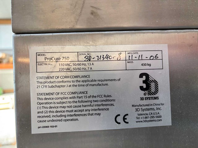 2006 3d systems procure 750 droogkast - afbeelding 3 van  5