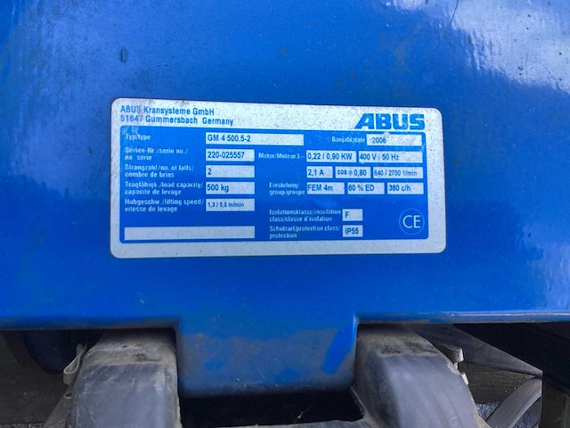 2006 abus gm 4 500 5-2 kettingtakel - afbeelding 4 van  7