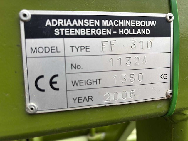 2006 adriaansen ff 310 frontfrees - afbeelding 11 van  11