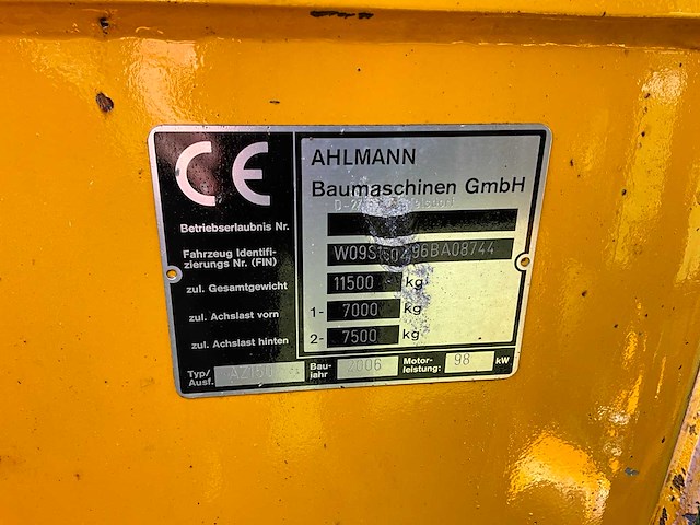 2006 ahlmann az150 shovel - afbeelding 34 van  34
