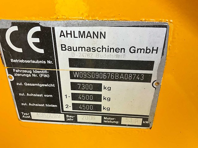 2006 ahlmann az85t shovel - afbeelding 31 van  37