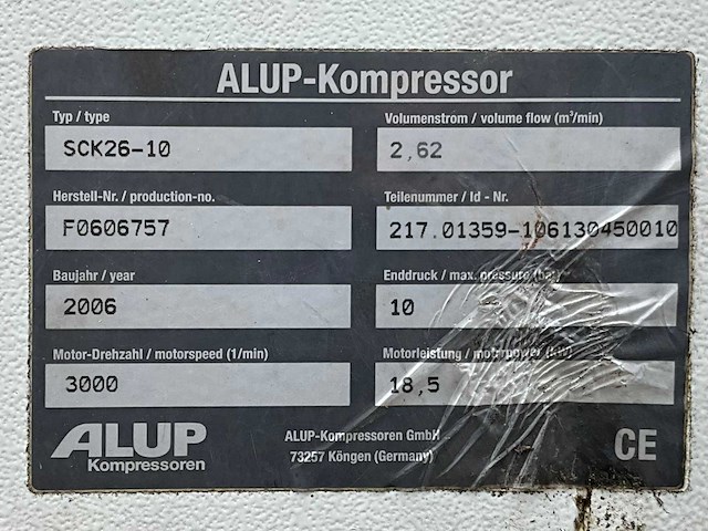 2006 alup sck 26-10 luchtcompressor - afbeelding 6 van  6