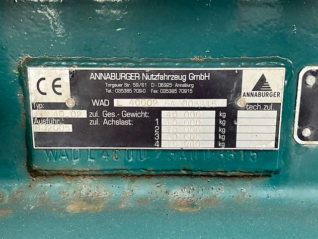 2006 annaburger lm 40.02 lm 40.02 dieplader - afbeelding 9 van  19