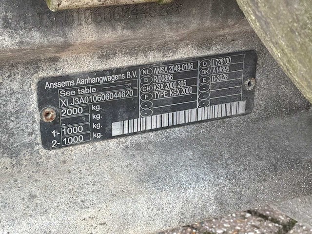 2006 anssems ksx2 aanhangwagen - afbeelding 3 van  11