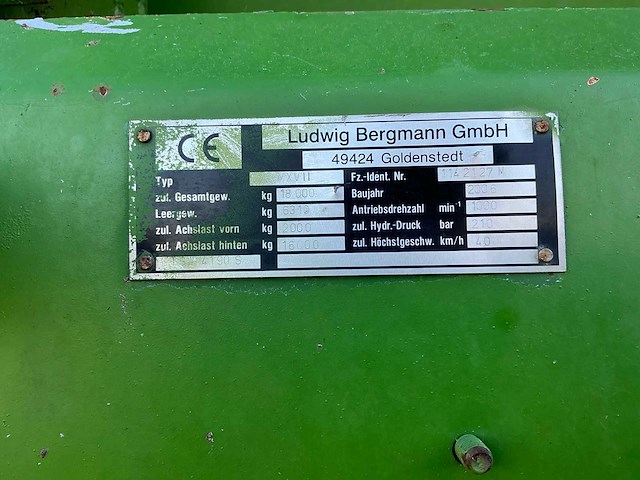 2006 bergmann tsw 4190 s compoststrooier - afbeelding 17 van  17