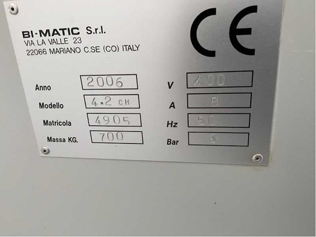 2006 bi-matic 4.2 ch kantaanlijmmachine - afbeelding 1 van  9