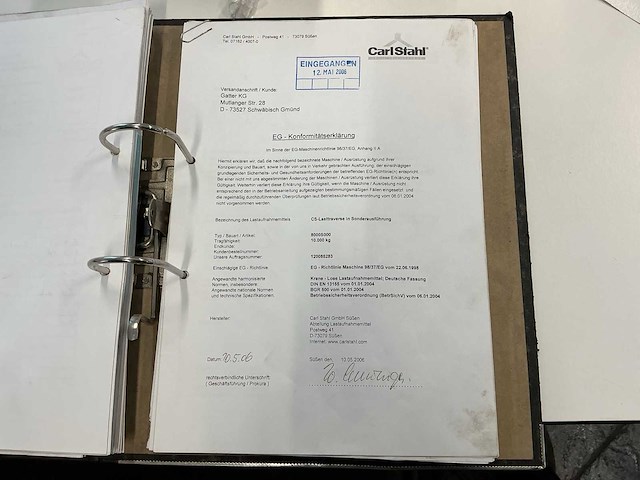 2006 carl stahl 10.000 kg verstelbare hijs evenaar - afbeelding 11 van  11