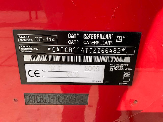 2006 caterpillar cb-114 duo trilwals - afbeelding 2 van  10