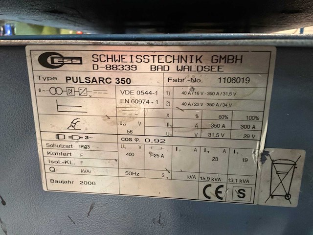2006 ess pulsar 350 mig/mag lasmachine - afbeelding 3 van  13
