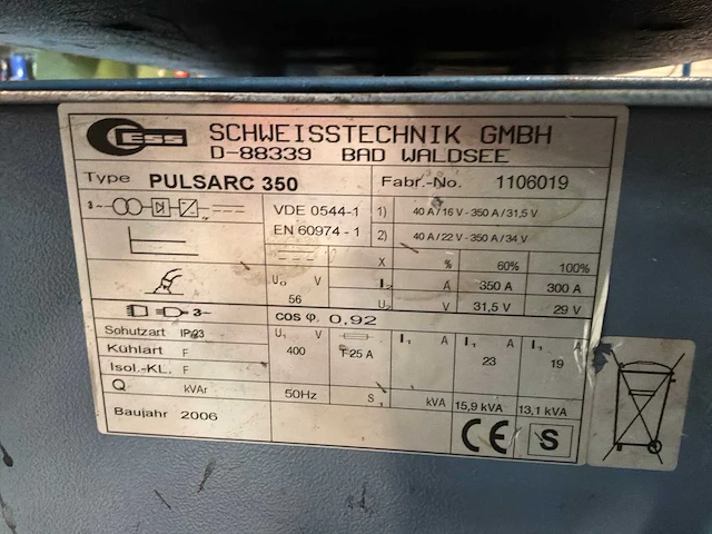 2006 ess pulsar 350 mig/mag lasmachine - afbeelding 3 van  13