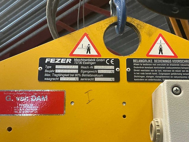 2006 fezer vlm 60/4 vacuümheffer 90kg. - afbeelding 11 van  19