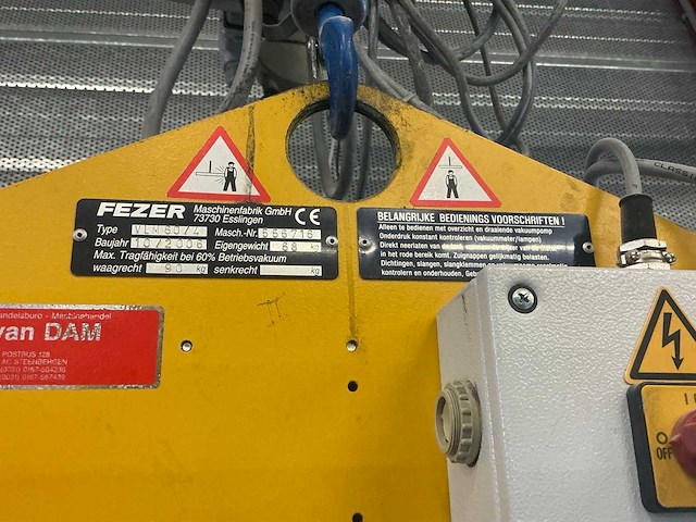 2006 fezer vlm 60/4 vacuümheffer 90kg. - afbeelding 2 van  9