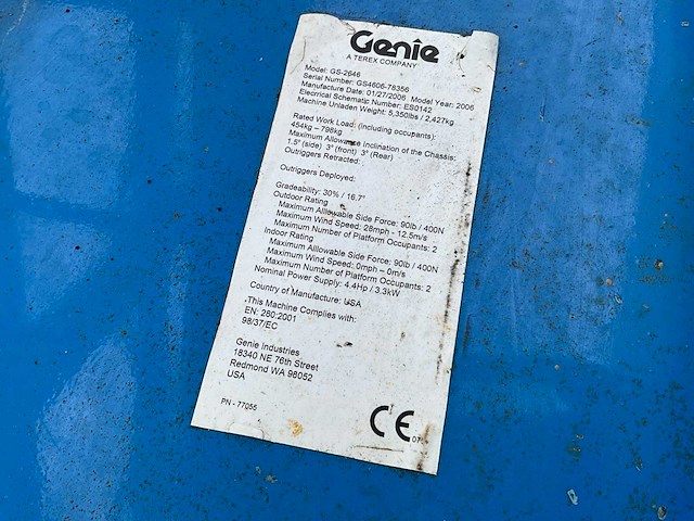 2006 genie gs-2646 hoogwerker - afbeelding 4 van  12