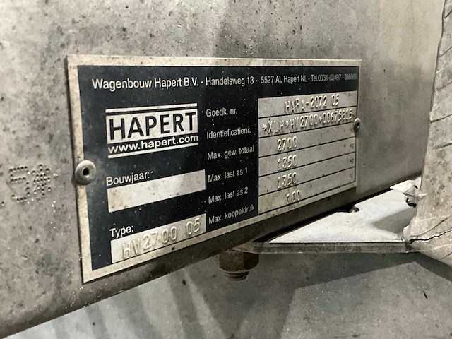 2006 hapert hv2700 machinetransporter - afbeelding 5 van  13