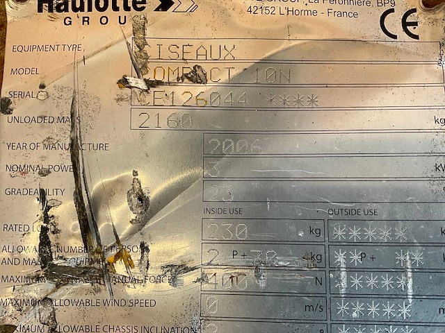 2006 haulotte compact 10n hoogwerker - afbeelding 3 van  11