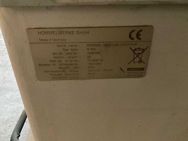 2006 hommelwerke c 310 contour meetmachine - afbeelding 5 van  5