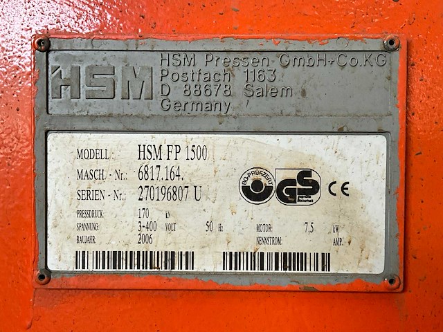 2006 hsm fp 1500 vatenpers - afbeelding 6 van  6