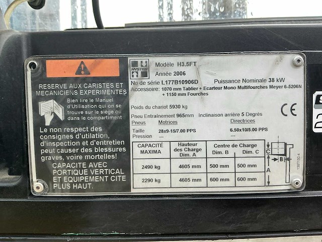 2006 hyster fortens h3.5ft vorkheftruck - afbeelding 27 van  30