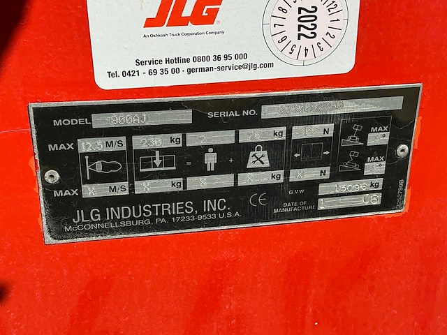2006 jlg 800aj hoogwerker - afbeelding 2 van  10