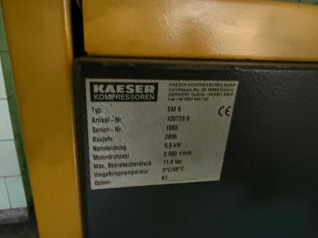 2006 kaeser sm 9 schroefcompressor - afbeelding 4 van  6