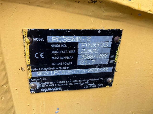 2006 komatsu pc35mr-2 midigraafmachine - afbeelding 25 van  31