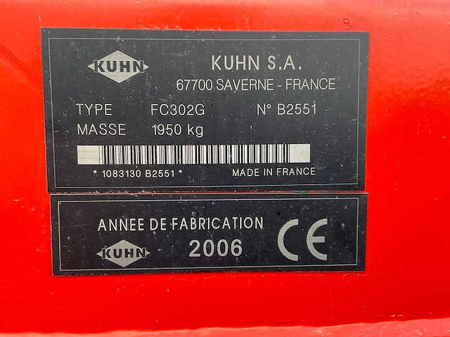 2006 kuhn fc302g schijvenmaaier - afbeelding 4 van  12
