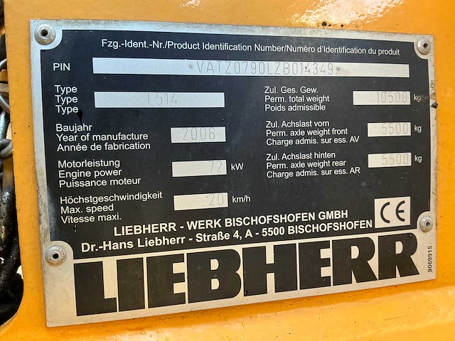 2006 liebherr l-514 shovel - afbeelding 7 van  11