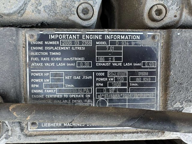 2006 liebherr r934c rupsgraafmachine - afbeelding 8 van  34