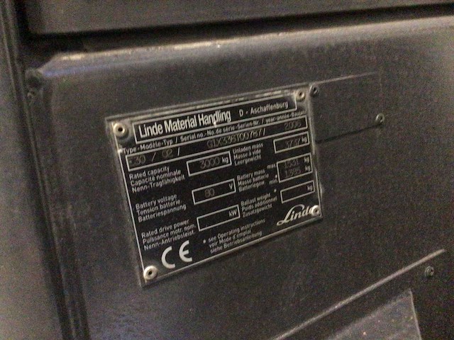2006 linde e30 vorkheftruck - afbeelding 9 van  17