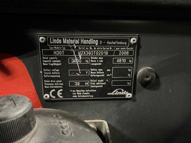 2006 linde h30 vorkheftruck - afbeelding 10 van  10