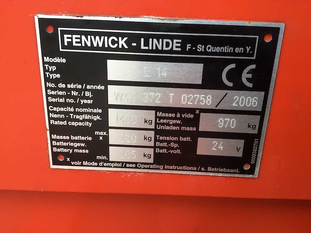 2006 linde l14 stapelaar - afbeelding 12 van  13