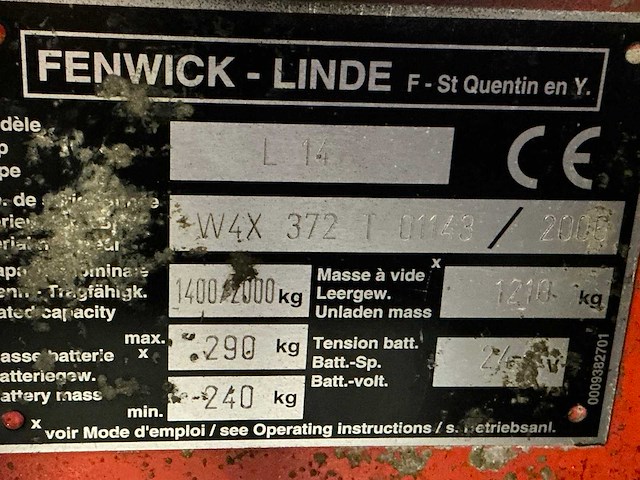 2006 linde l14 stapelaar - afbeelding 7 van  15