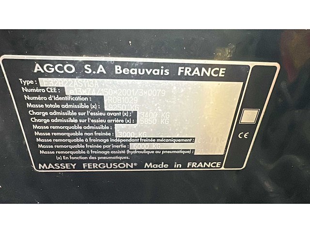 2006 massey ferguson 6480 dyna 6 vierwielaangedreven landbouwtractor - afbeelding 2 van  11