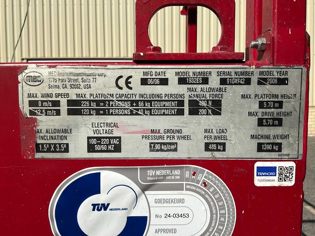 2006 mec 1932es hoogwerker - afbeelding 16 van  23