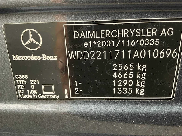 2006 mercedes-benz s-klasse 500 lang personenauto - afbeelding 12 van  33