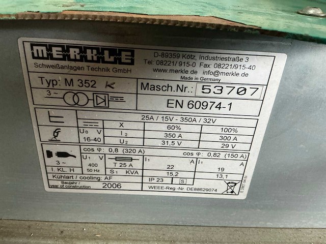 2006 merkle m 352 mig lasapparaat - afbeelding 8 van  8