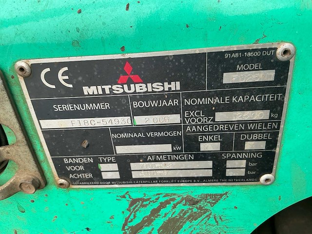 2006 mitsubishi fd25nt vorkheftruck - afbeelding 16 van  27