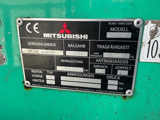 2006 mitsubishi fg20cn vorkheftruck - afbeelding 4 van  7