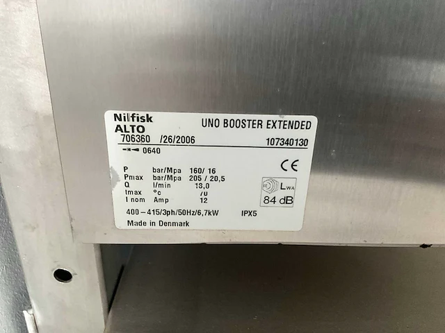 2006 nilfisk alto uno booster hogedruk unit (2x) - afbeelding 10 van  10