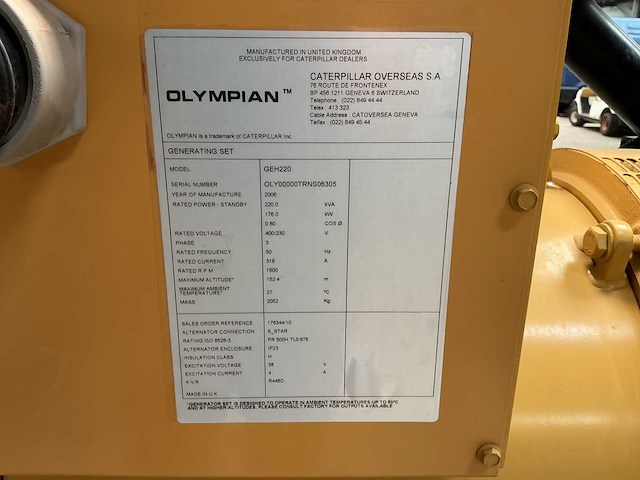 2006 olympia geh220 stroomgenerator - afbeelding 3 van  11