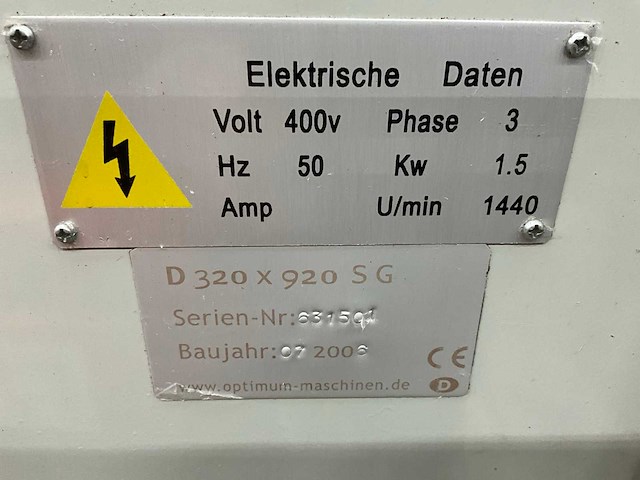 2006 optimum d 320x920sg universele draaibank - afbeelding 6 van  10