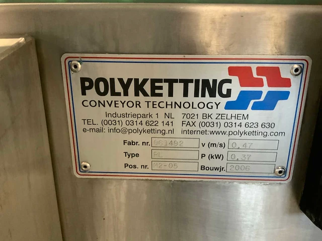 2006 polyketting flessen transportband 27 meter - afbeelding 8 van  12