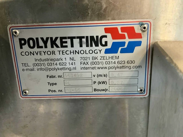 2006 polyketting flessen transportband 27 meter - afbeelding 2 van  12