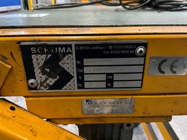 2006 schuma eu 6000/800/gl transportband - afbeelding 2 van  10